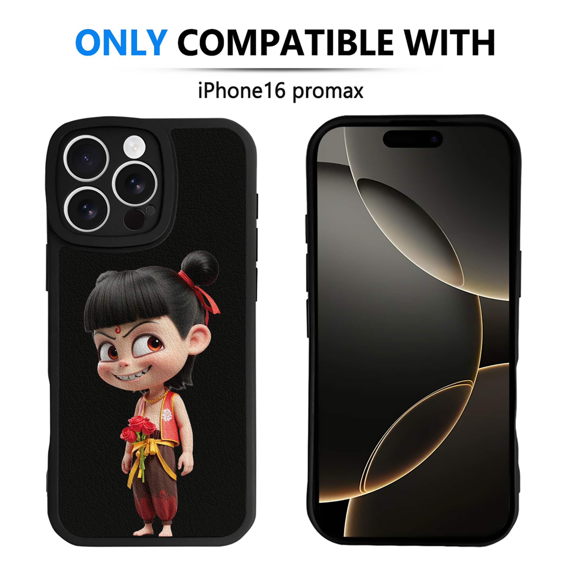 （画像用） Ne Zha 2 ナタ 魔童の大暴れ 【iPhone 16シリーズ対応】シリコンスマホケース（レザー調） 材質：シリコン